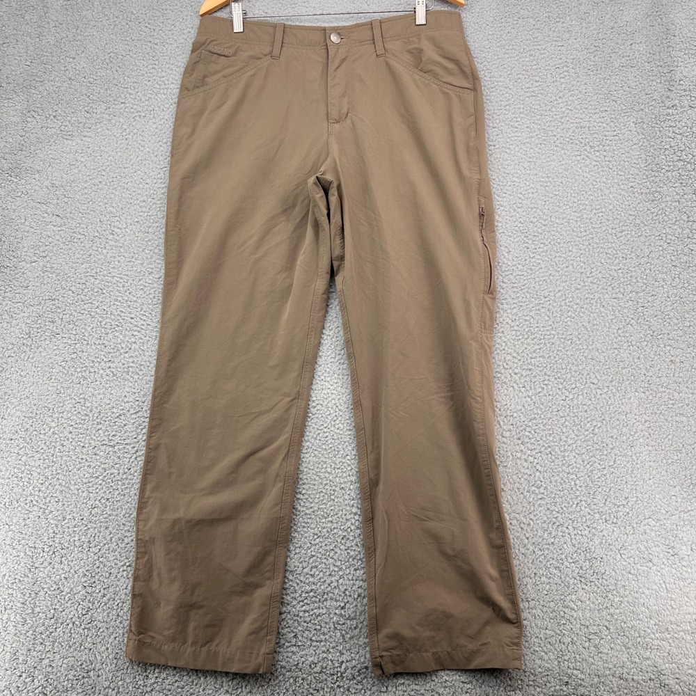 Ascend Mens Hiking Pants 34x30 Tan Brown Nylon Spandex Stretch Outdoor Trousers